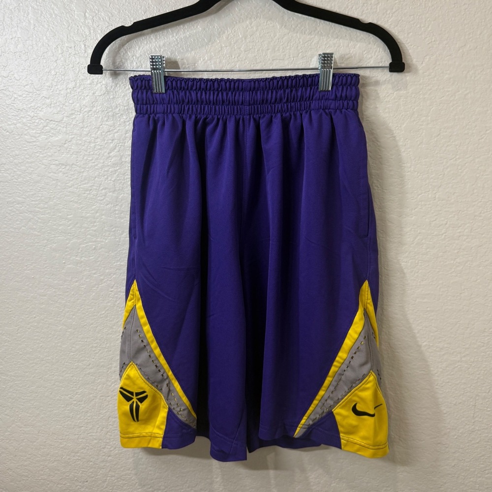 Nike Kobe Bryant Basketball Shorts Purple Yellow Mens Size S Streetwear Y2K